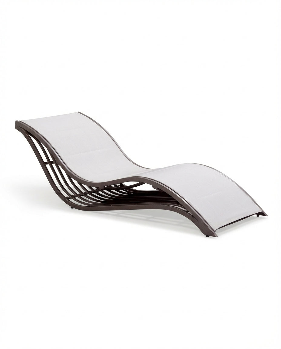 Marriott Brown Outdoor Curved Sunbed
