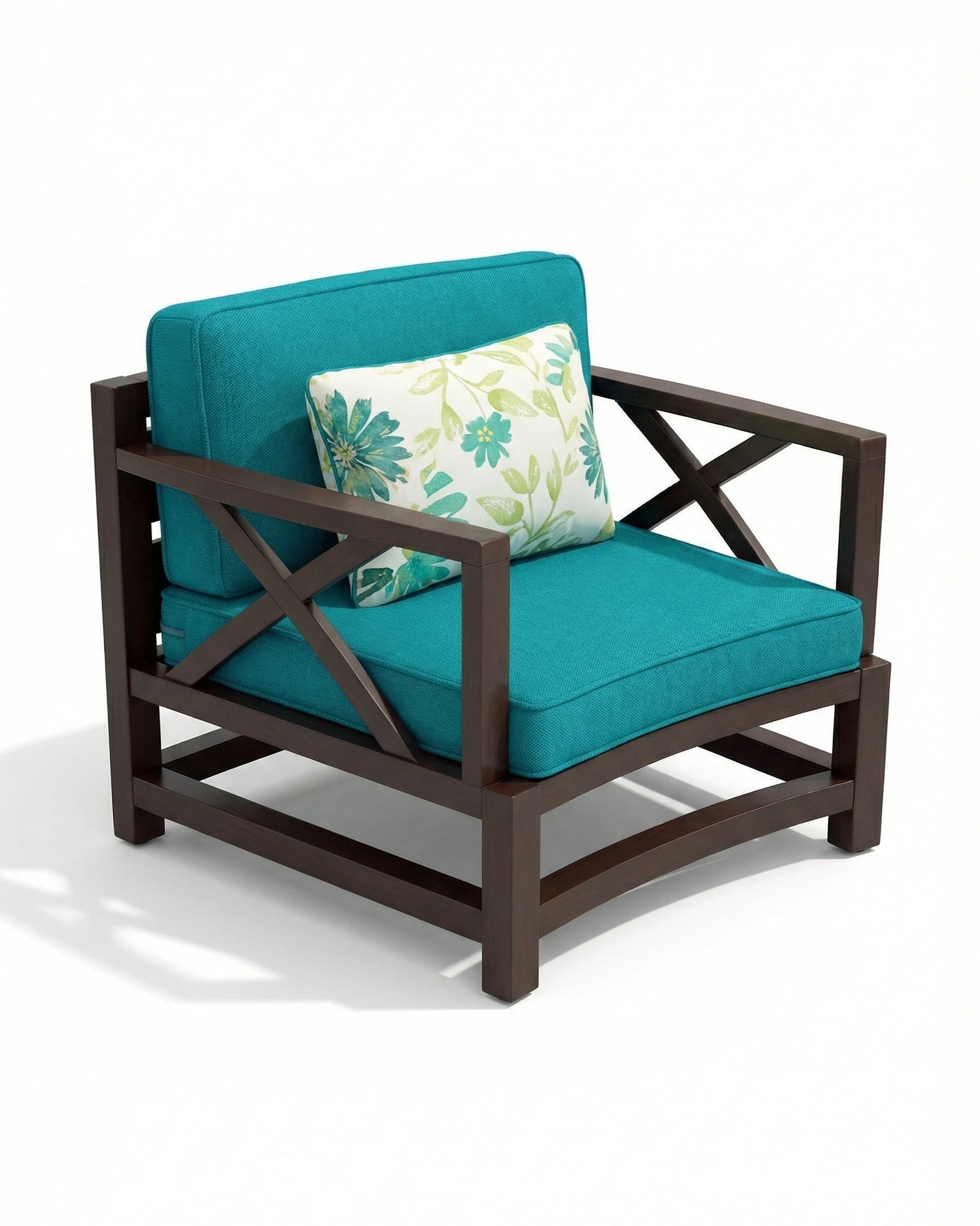 Melrose Armless 1 Seater Dark Wood Outdoor 3 Seater Lounge Sofa
