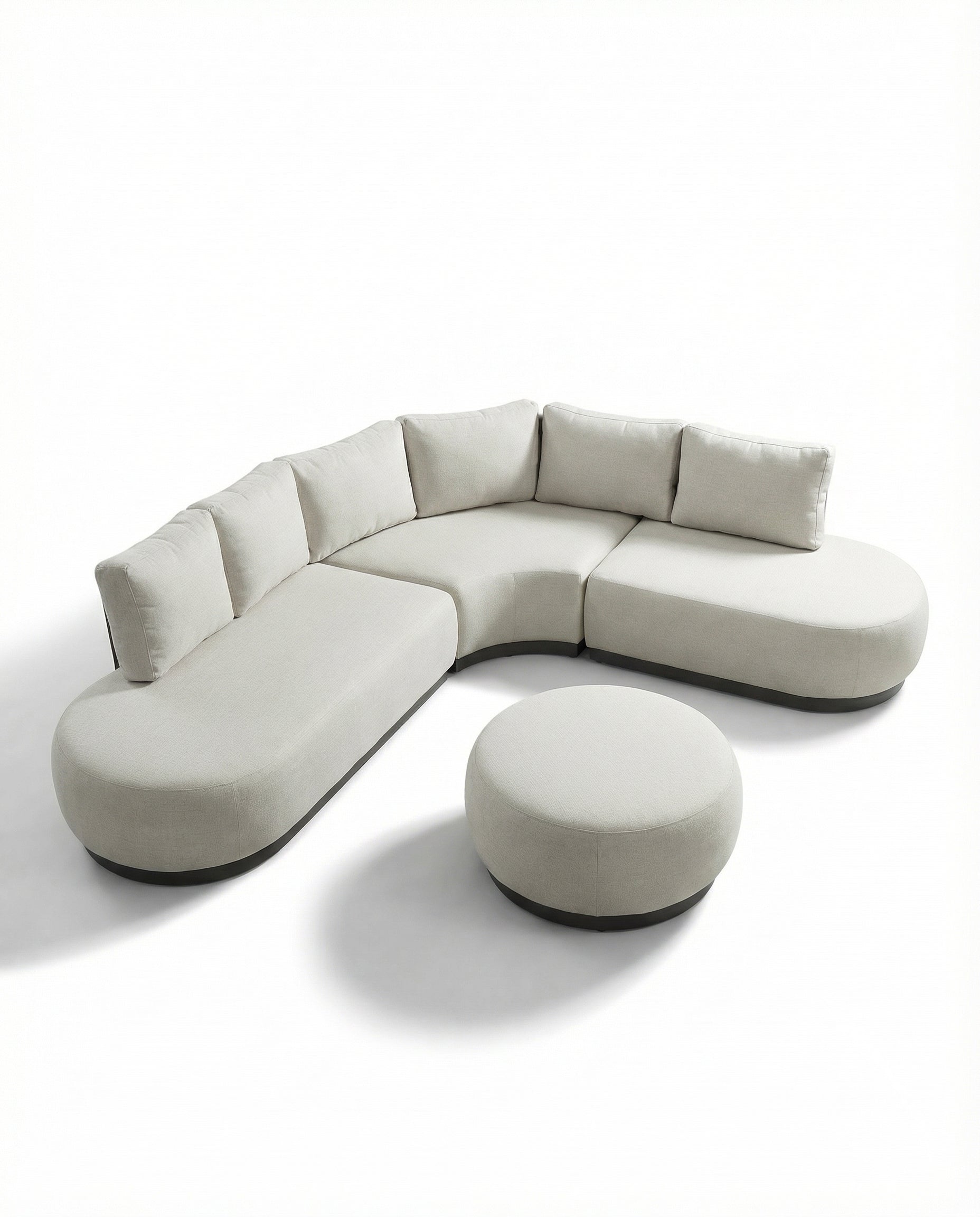 Monte Carlo Off-White Outdoor 2 & 3 Seater Sofa Set With Coner & Ottoman