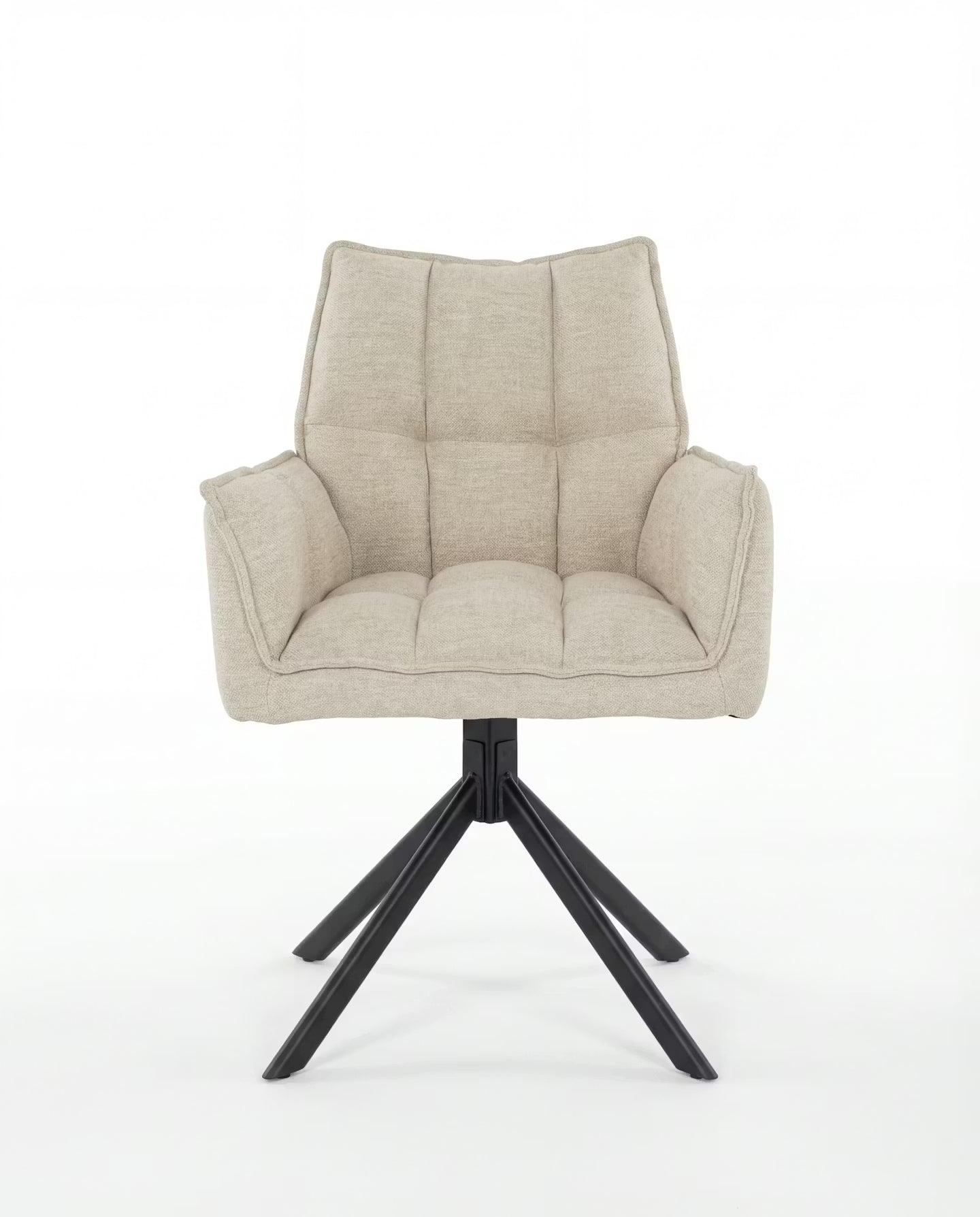 Oreno Black With Beige Seat Swivel Dining Chair