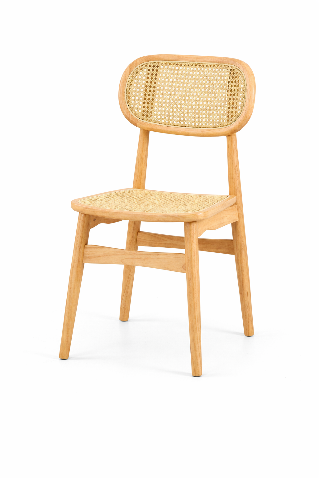 Orvani Cane Beige Natural Wood Dining Chair