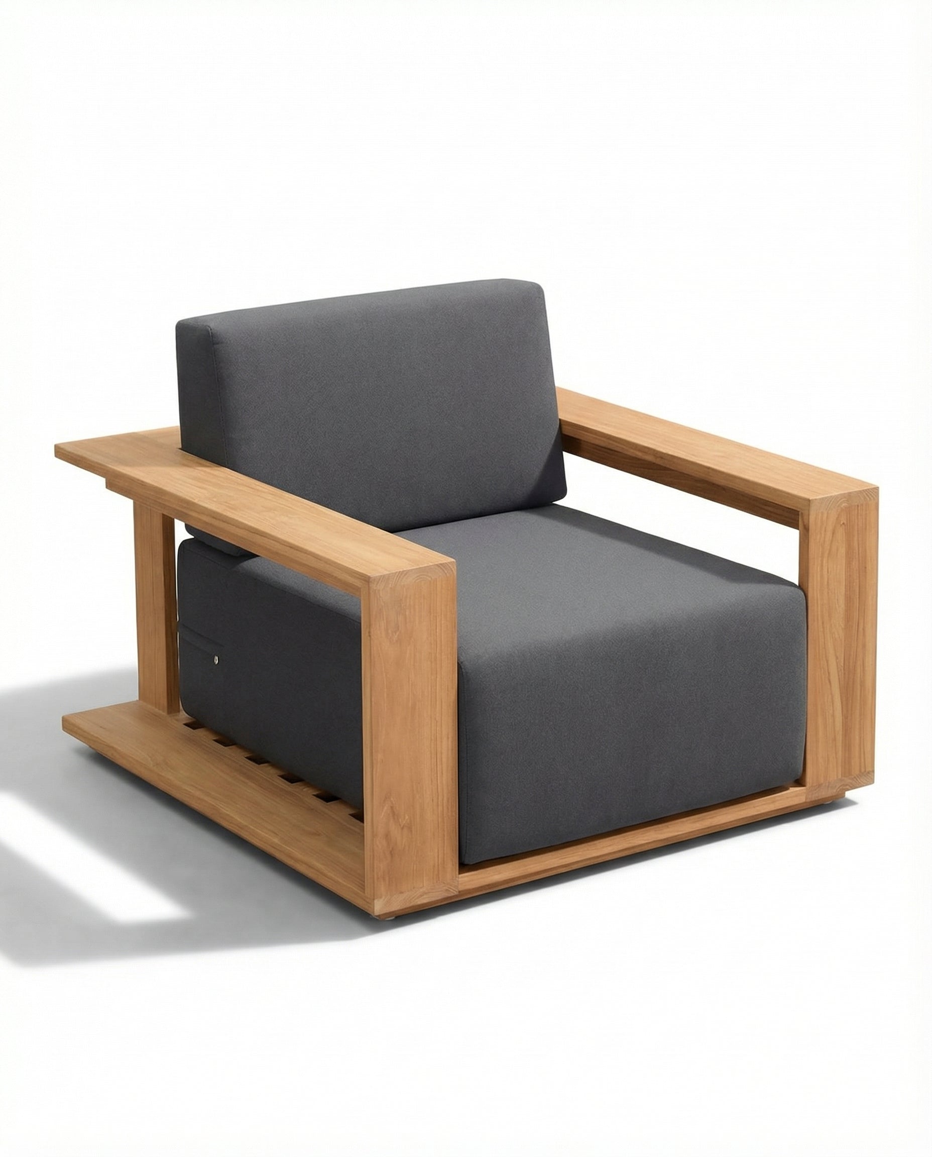 Philadelphia Dark Grey Outdoor Wooden Lounge Chair
