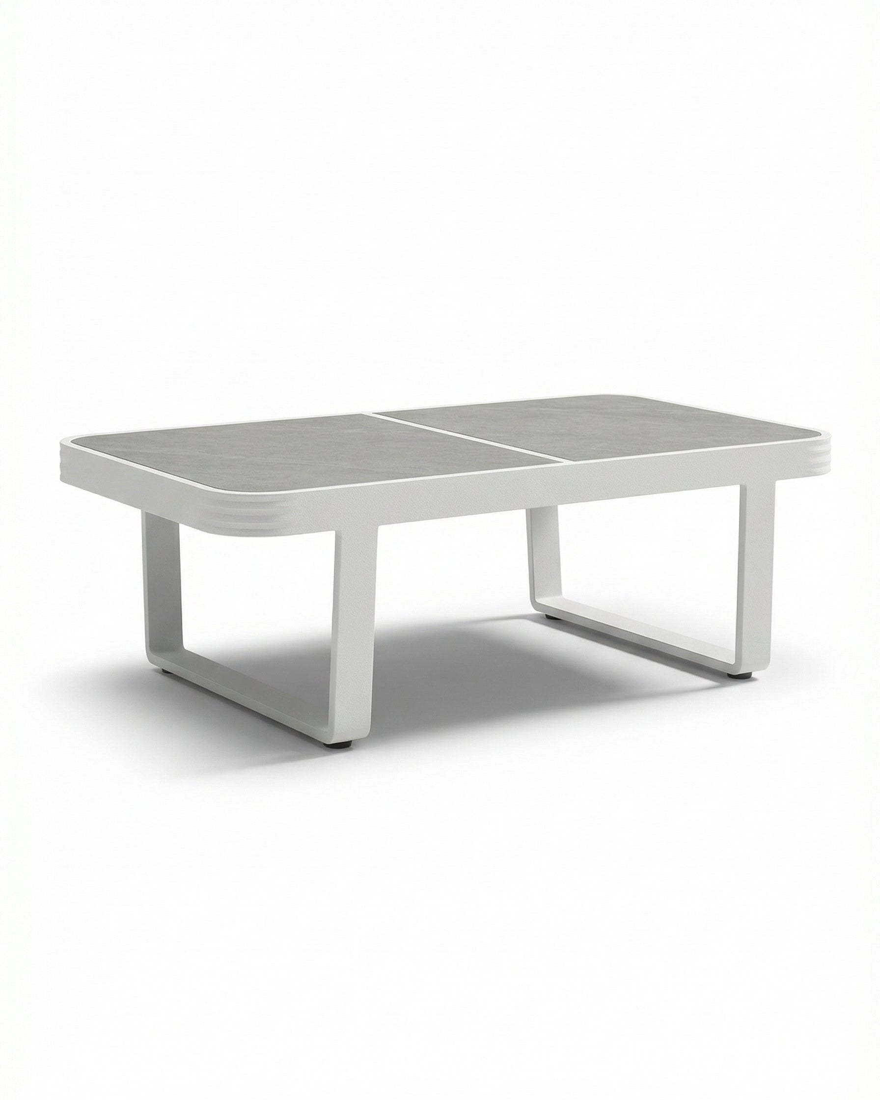Portland  White Outdoor Coffee Table With Grey Top