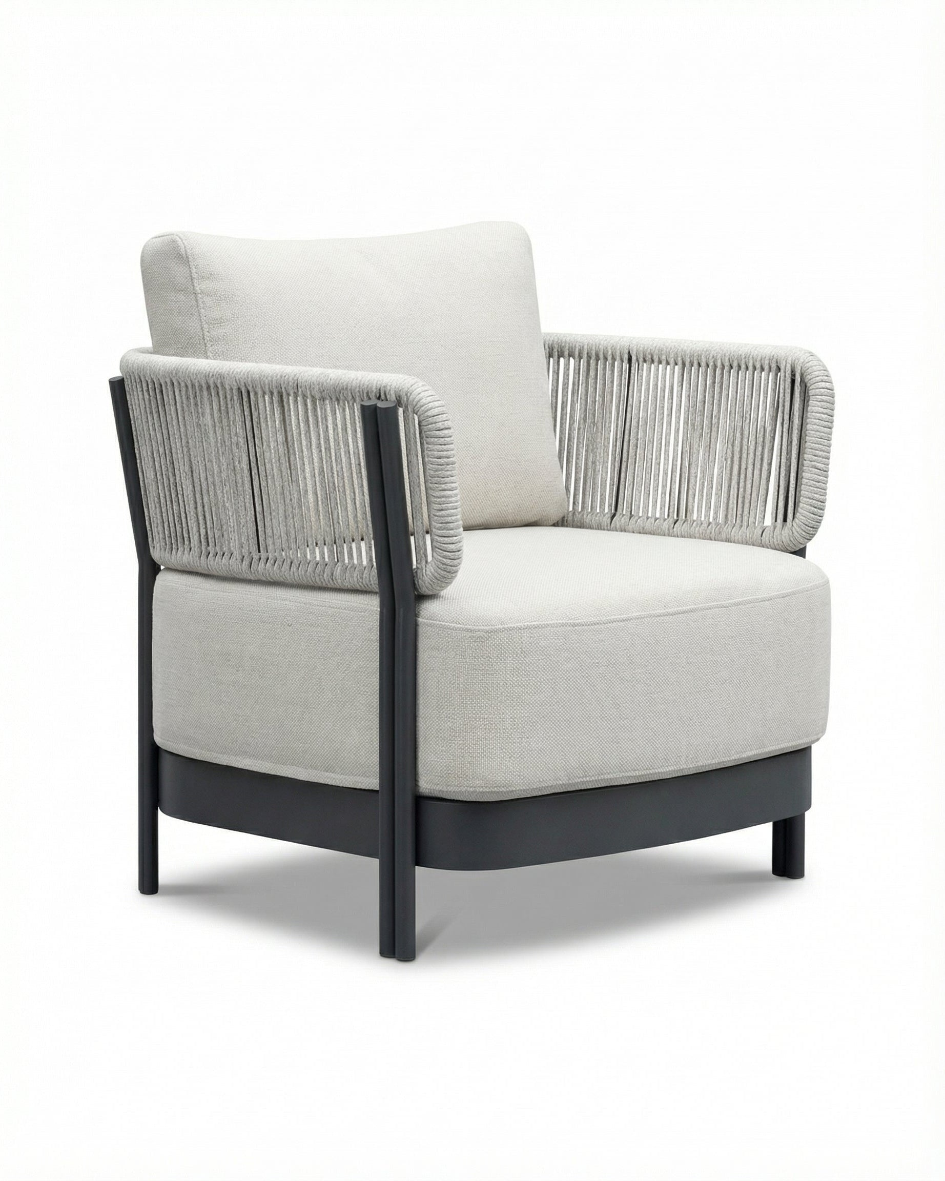 Prague Dark Grey Woven Outdoor Lounge Chair