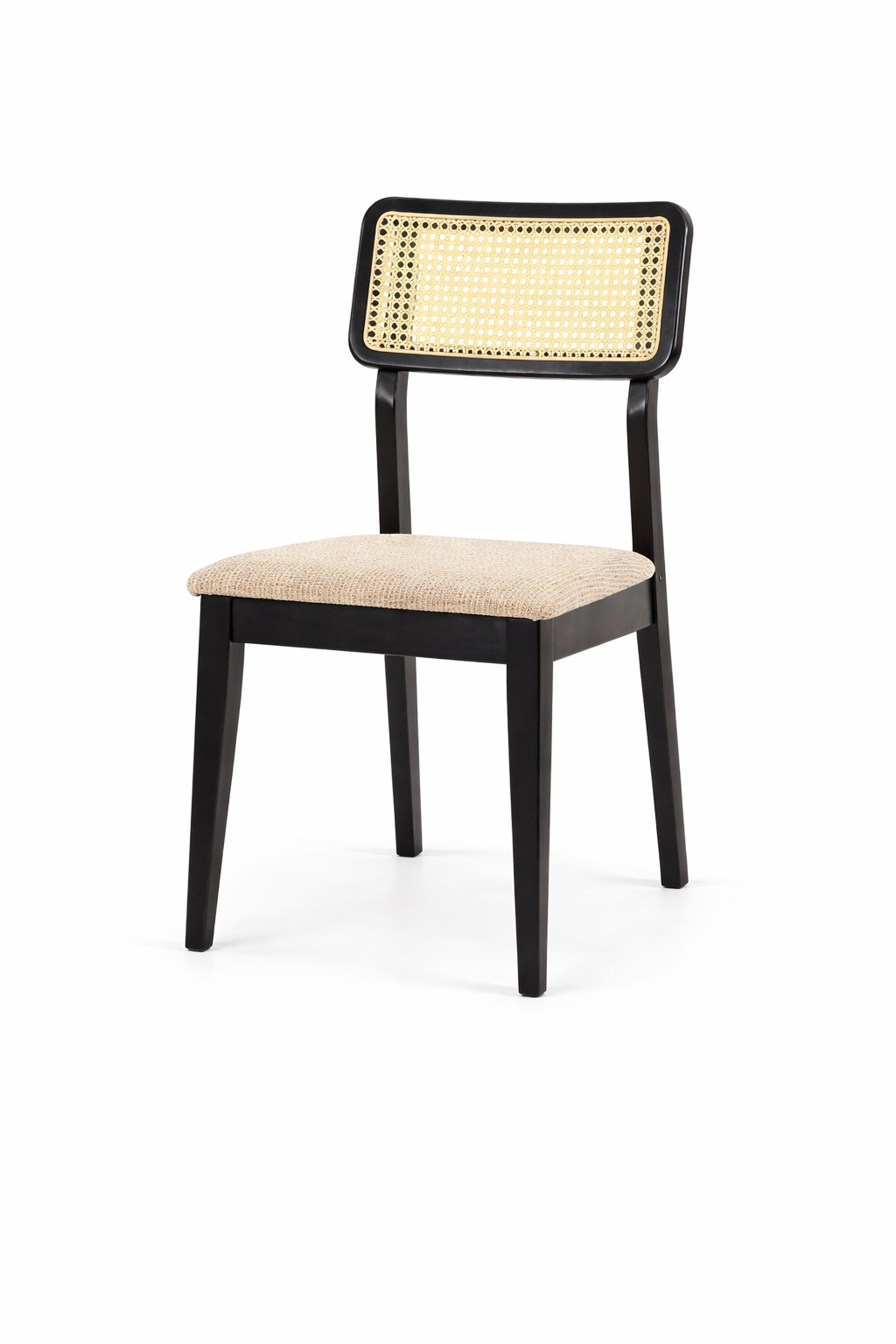 Ravello Cane Black Wood Dining Chair