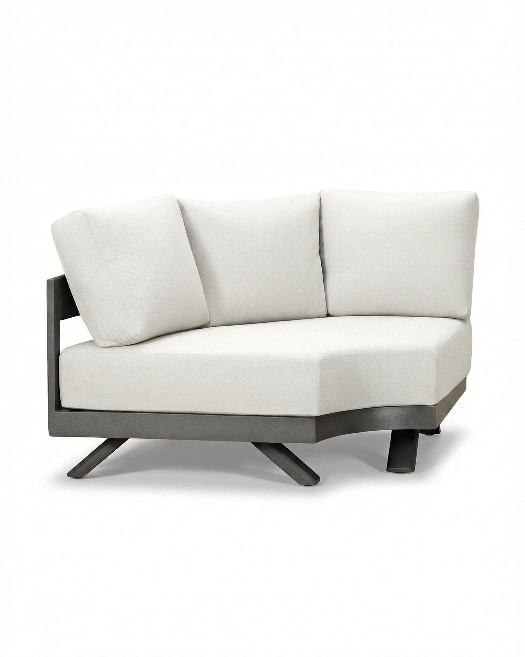 Realdo Dark Grey Outdoor Corner with Off-White Cushions