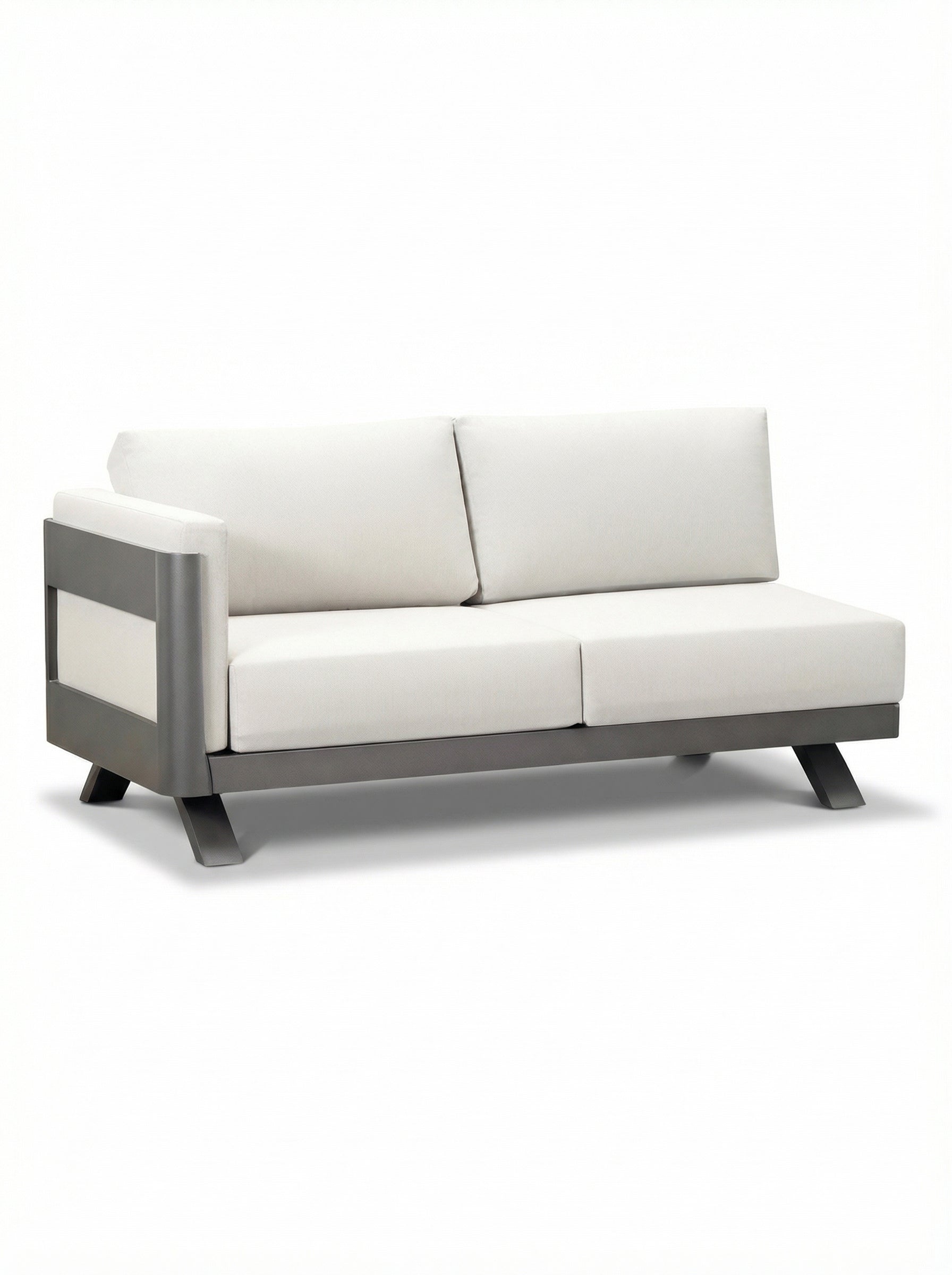 Realdo LAF Dark Grey Outdoor 2 Seater with Off-White Cushions