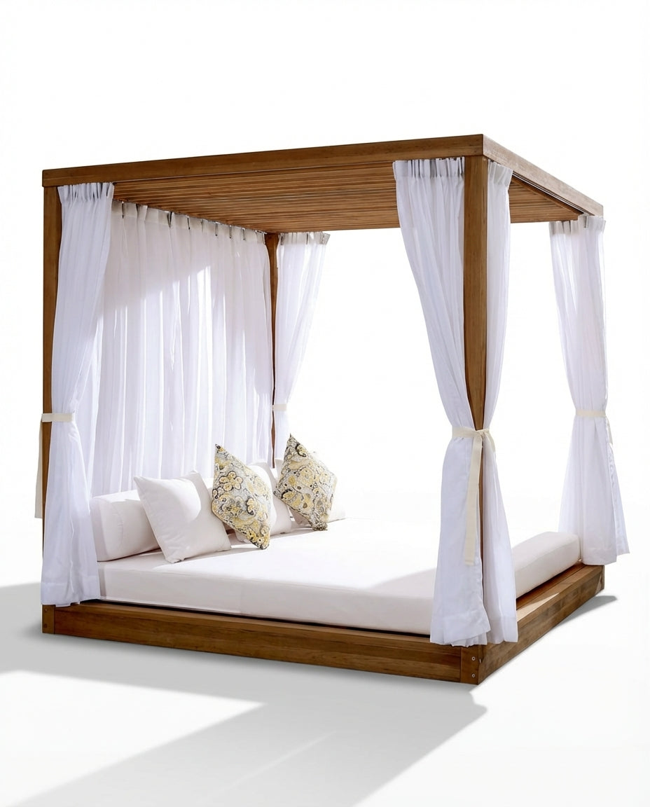 Regal Dark Wood Outdoor Daybed