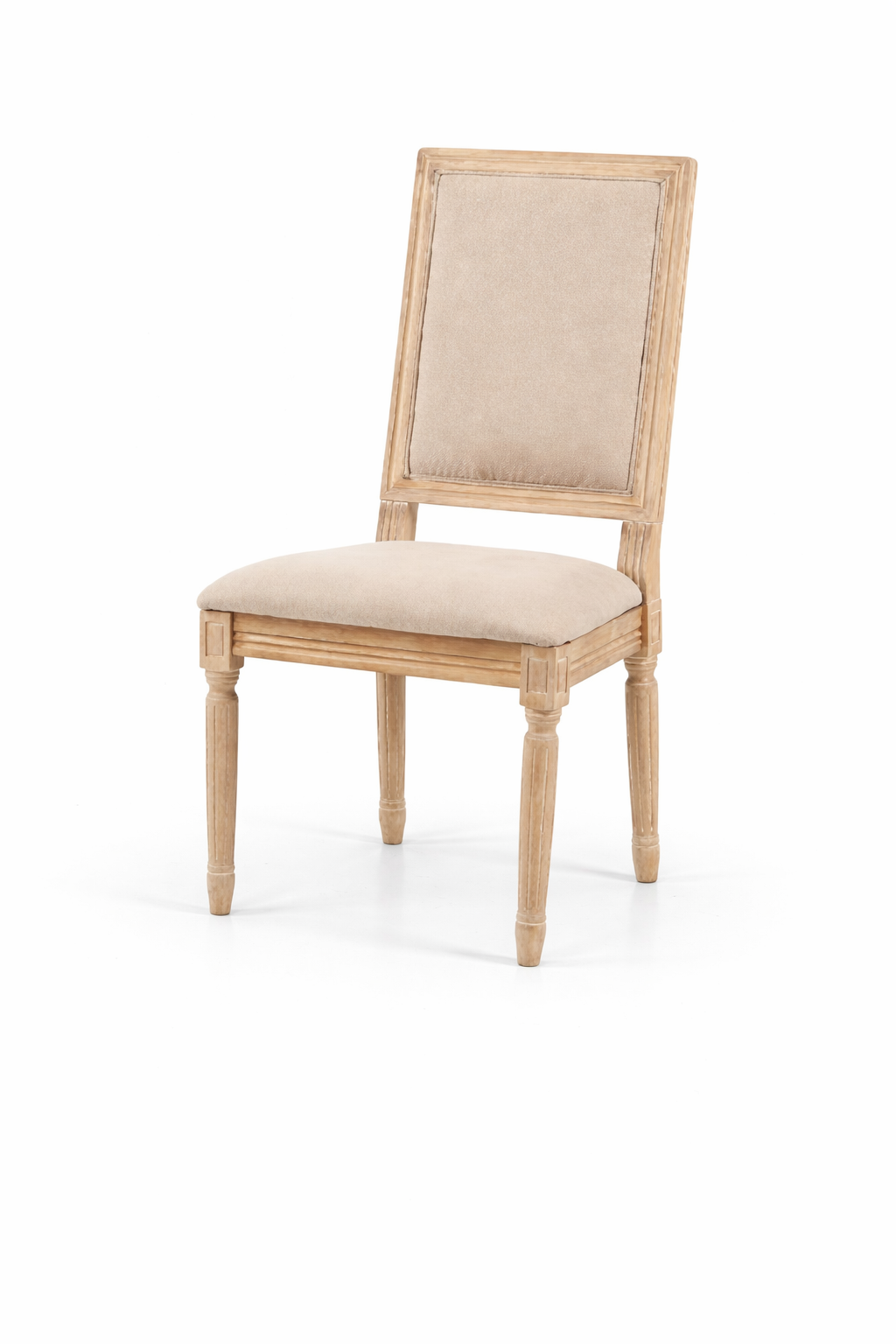 Renzo Light Brown Wood with Beige Seat Dining Chair