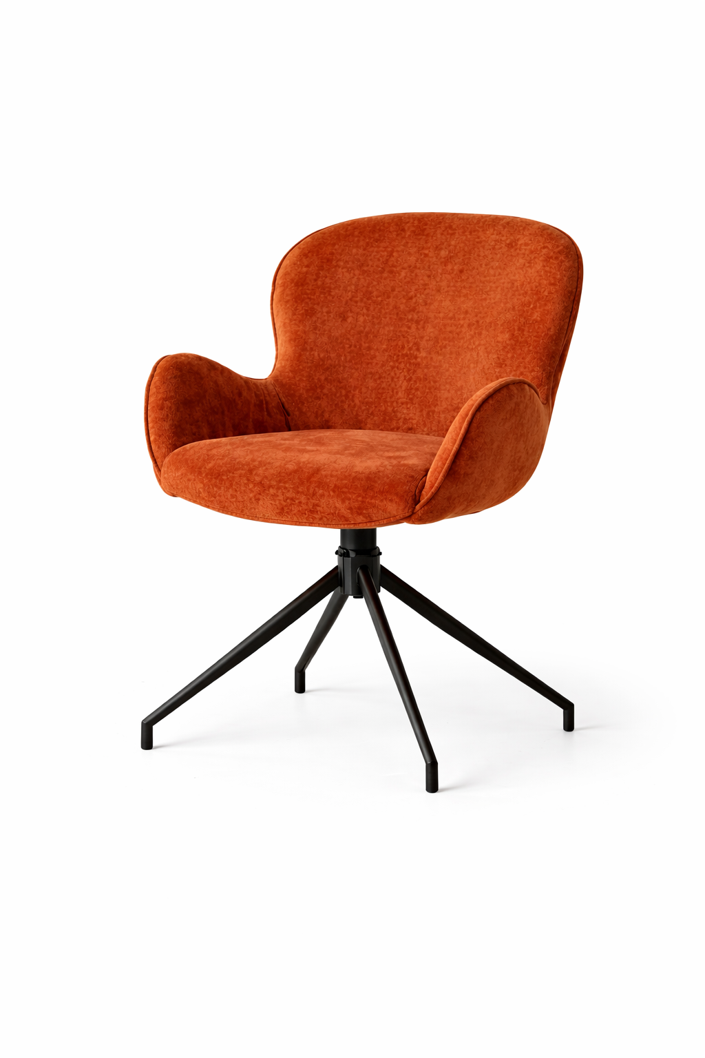 Rovin Brown Boucle Swivel Chair Closeup Image