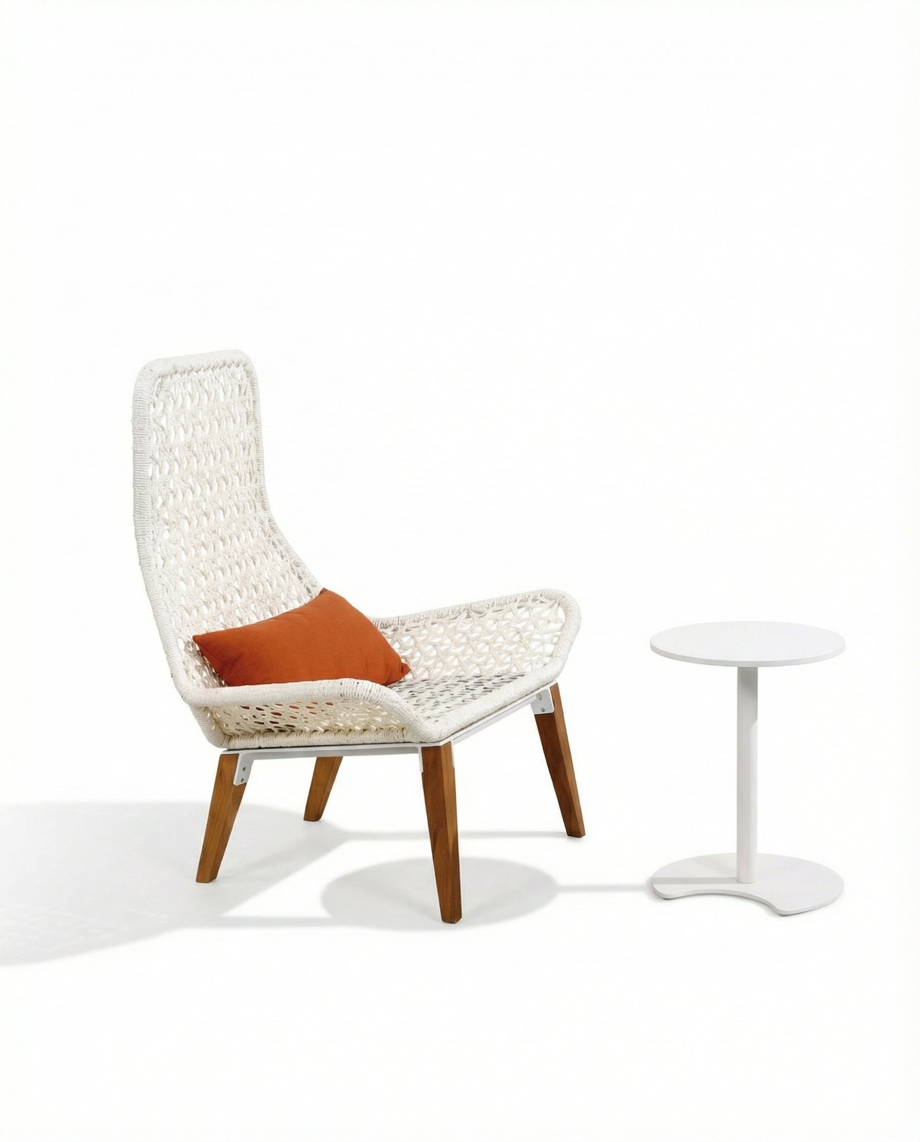 Sevilla Beige Outdoor Accent Chair With Side Table