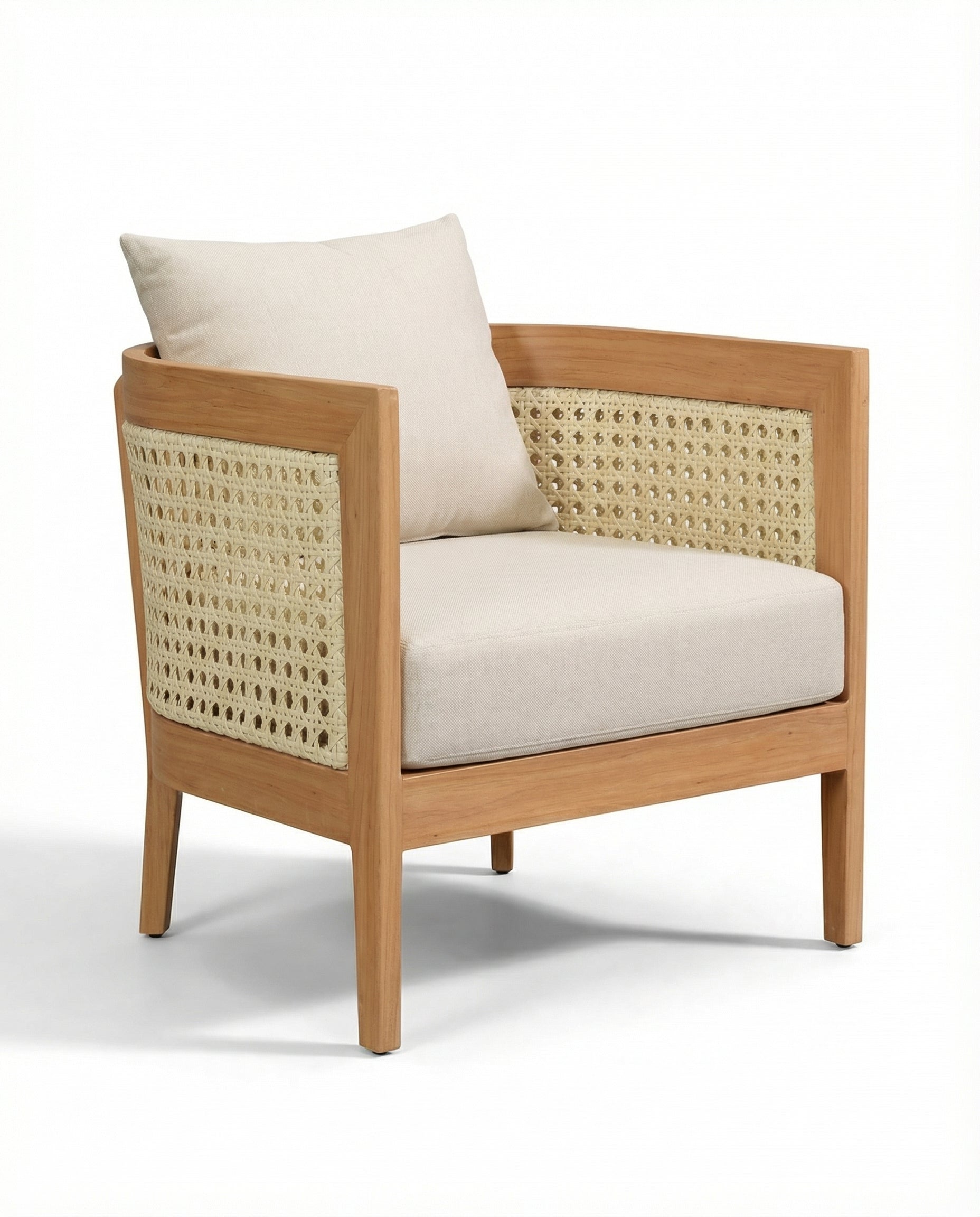 Sulawesi Natural Wood Outdoor Woven Lounge Chair