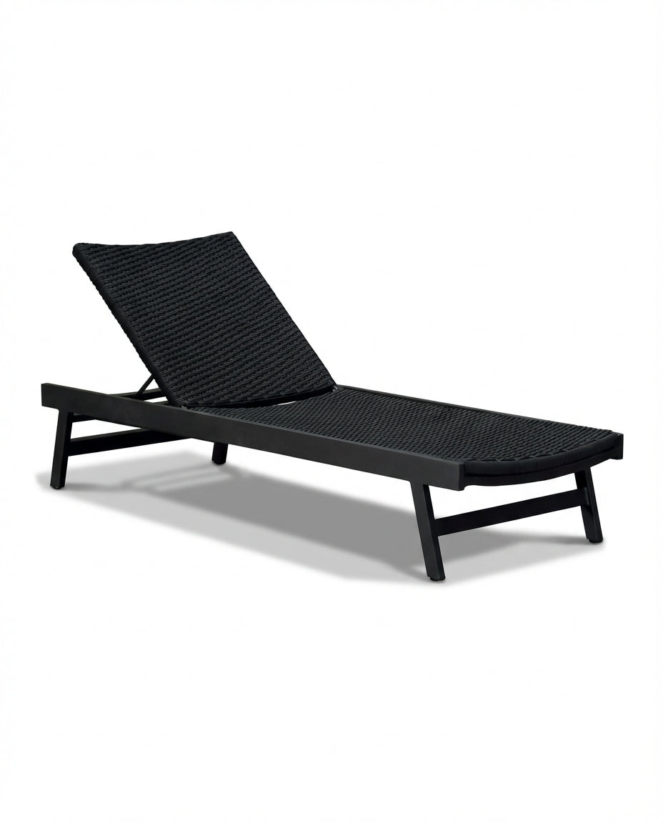 Sunset Black Outdoor Woven Surface Sunbed