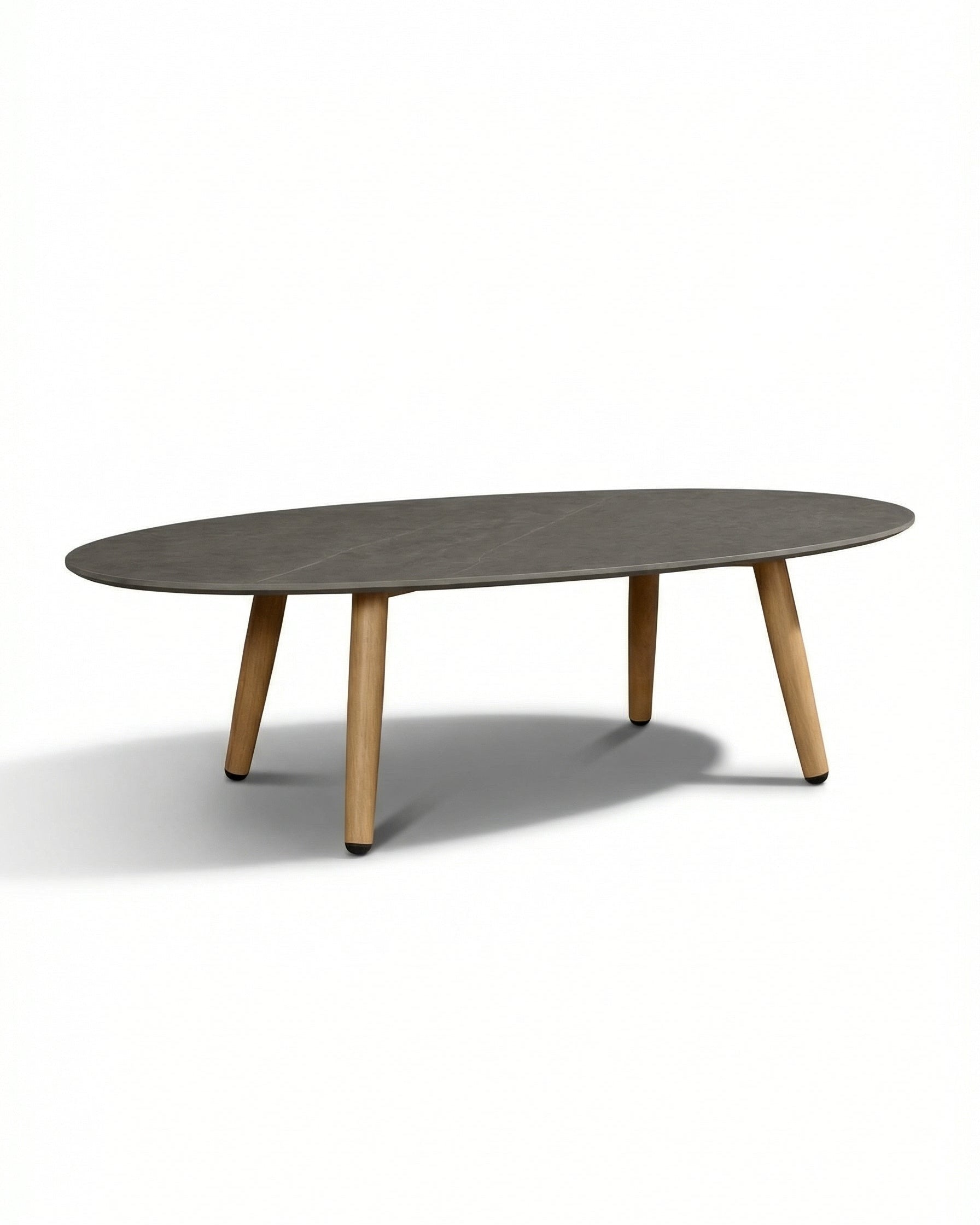 Tivoli Natural Wood Small Outdoor Coffee Table with Dark Grey Top