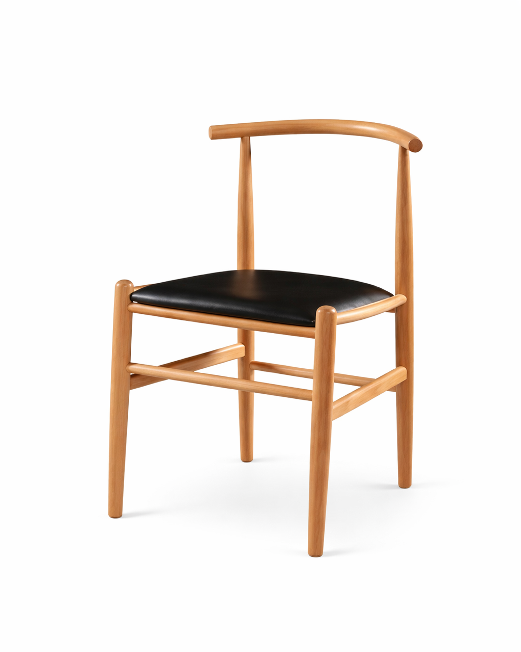 Torvik Natural Wood & Black Chusion Dining Chair