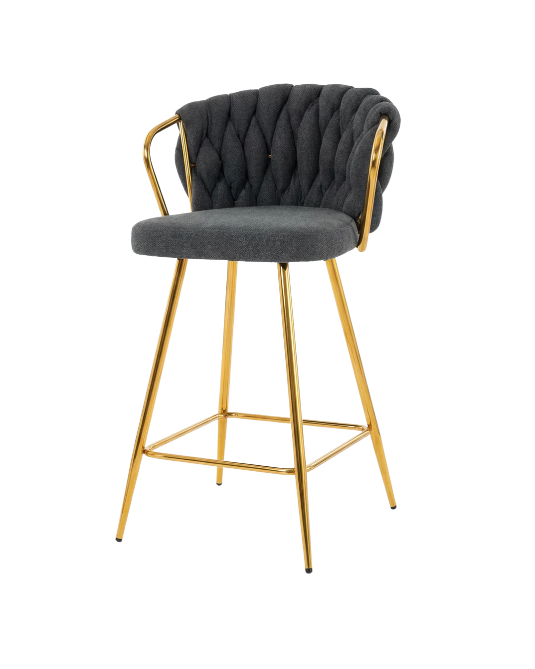 Valrix Grey Gold Metal Bar Stool