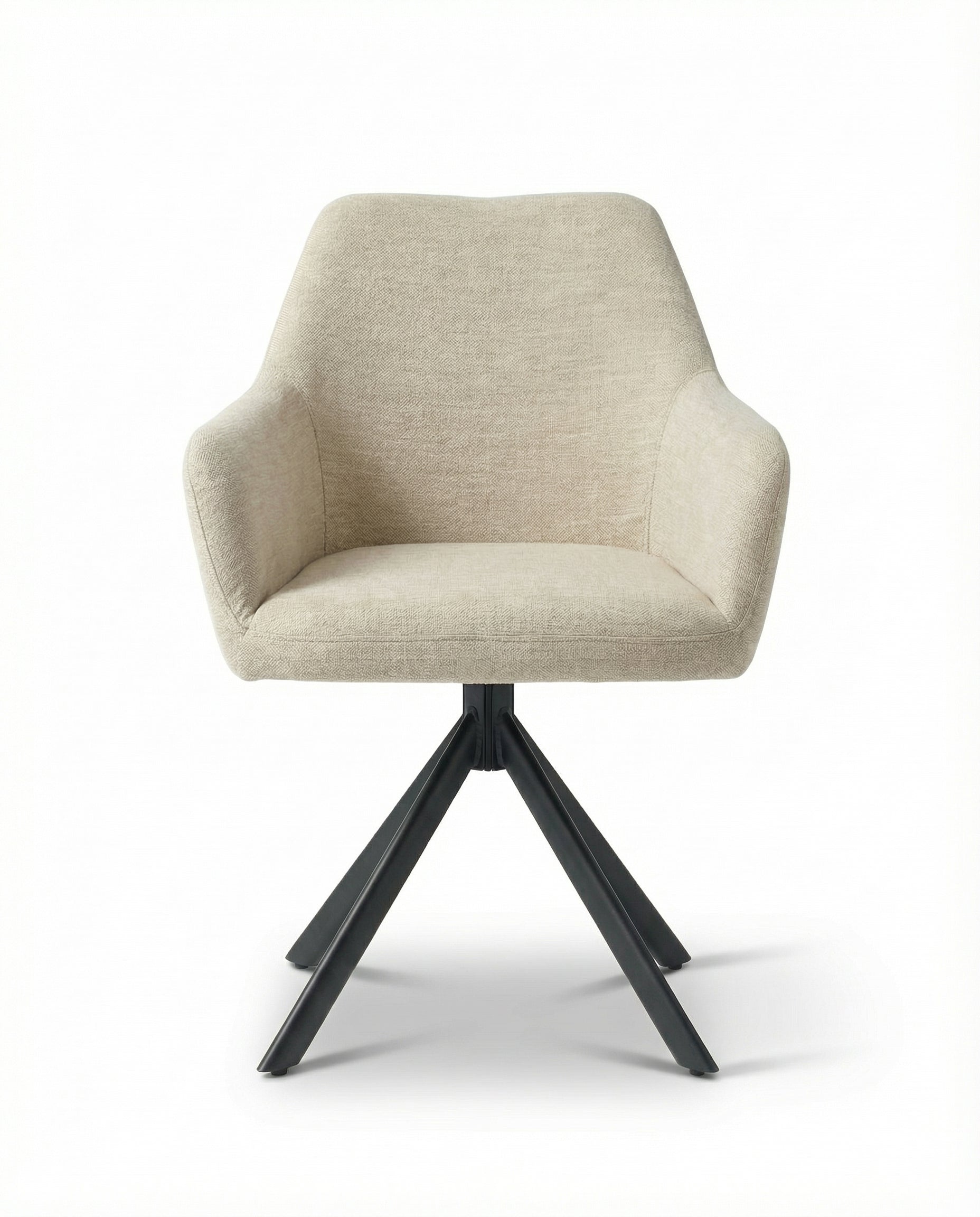 Velina Black with Beige Seat Swivel Dining Chair