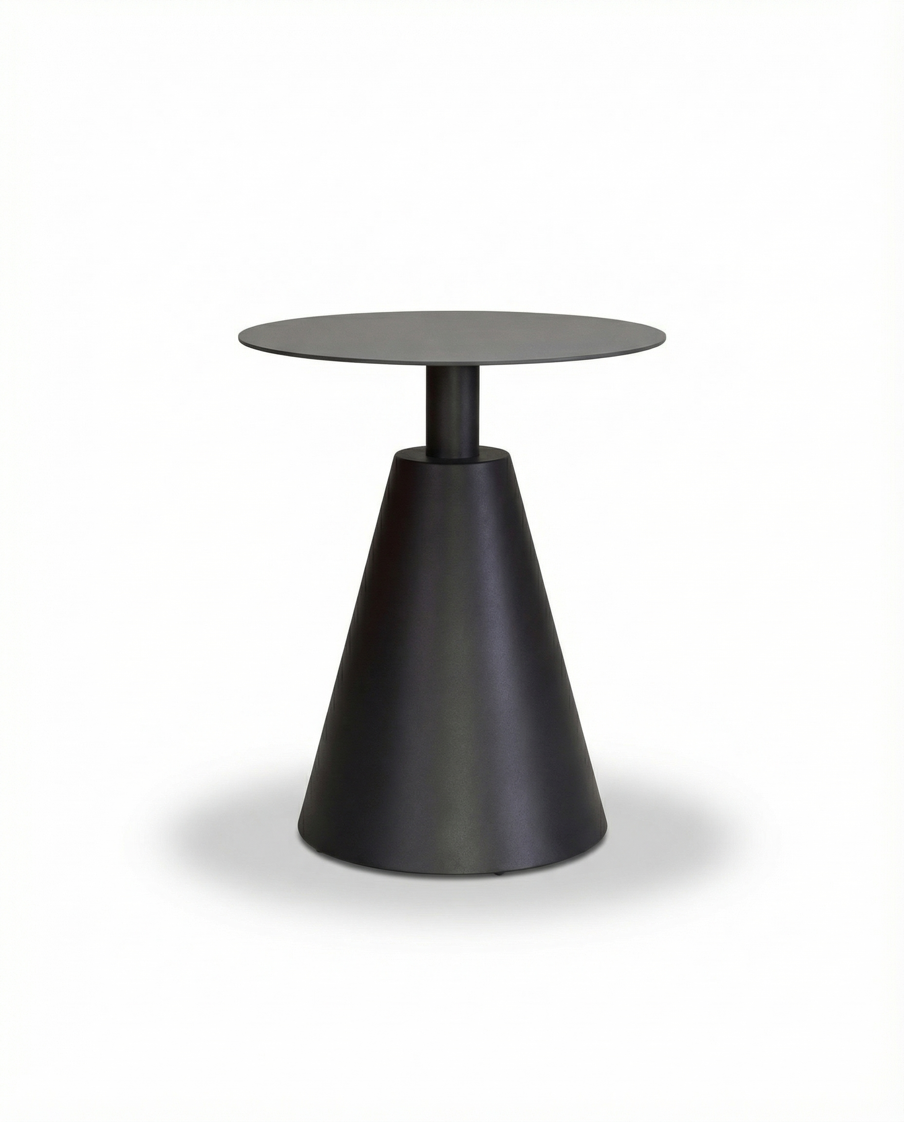 Venice Black Outdoor Side Table with Grey Top