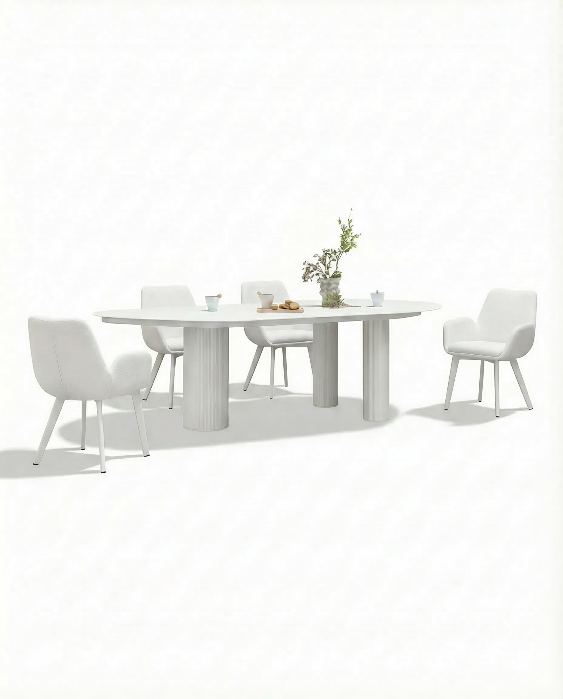 Verona White Outdoor Dining Chair Set With Dining Table