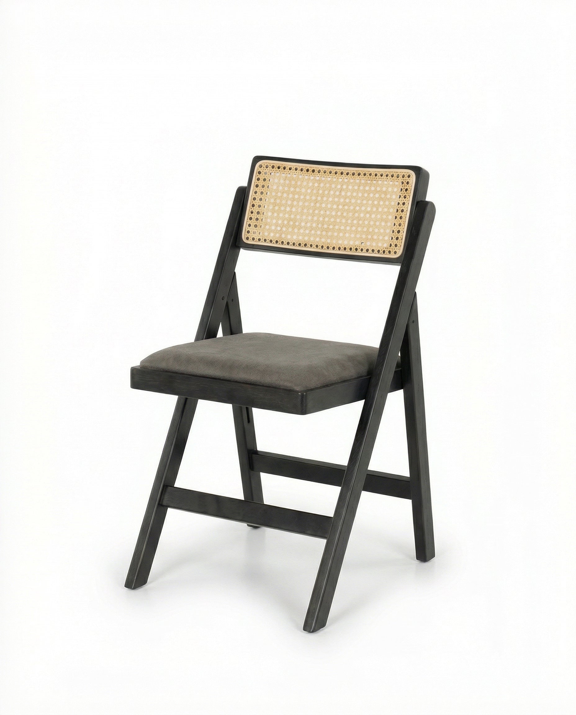 Virello Black Wood Dining Chair with Cane back