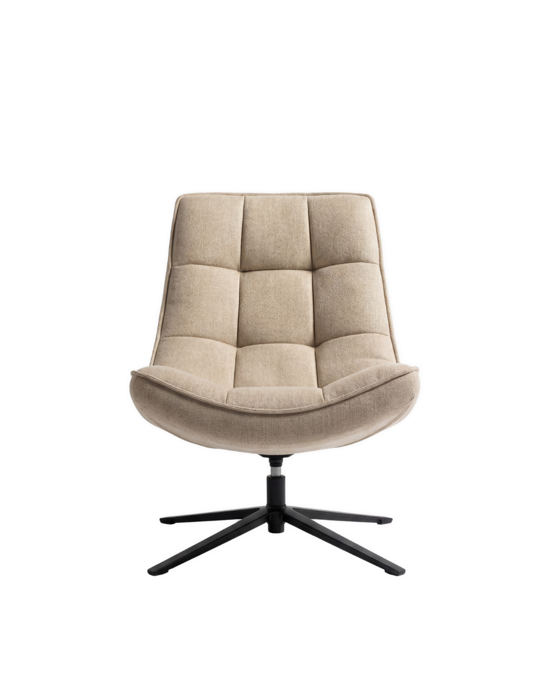 Zerano  Black with Light Brown Swivel Lounge Chair