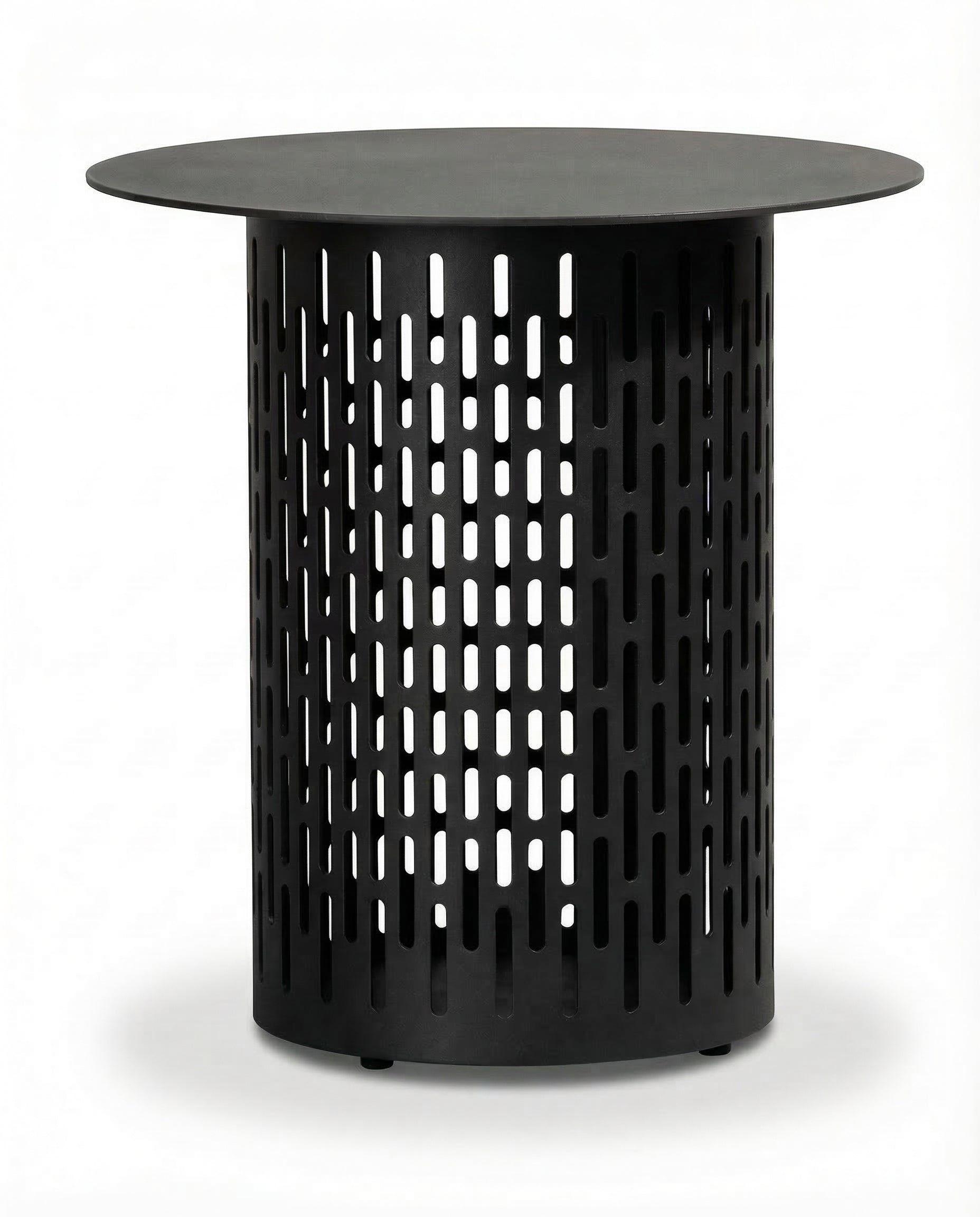 Cobana Light Brown Outdoor Side Table With Black Base