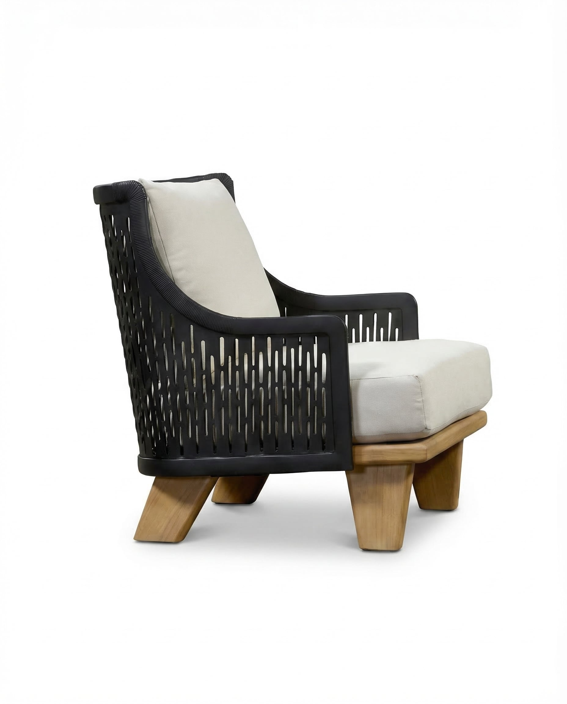 Cobana Wave Outdoor Black & Beige Lounge Sofa Chair