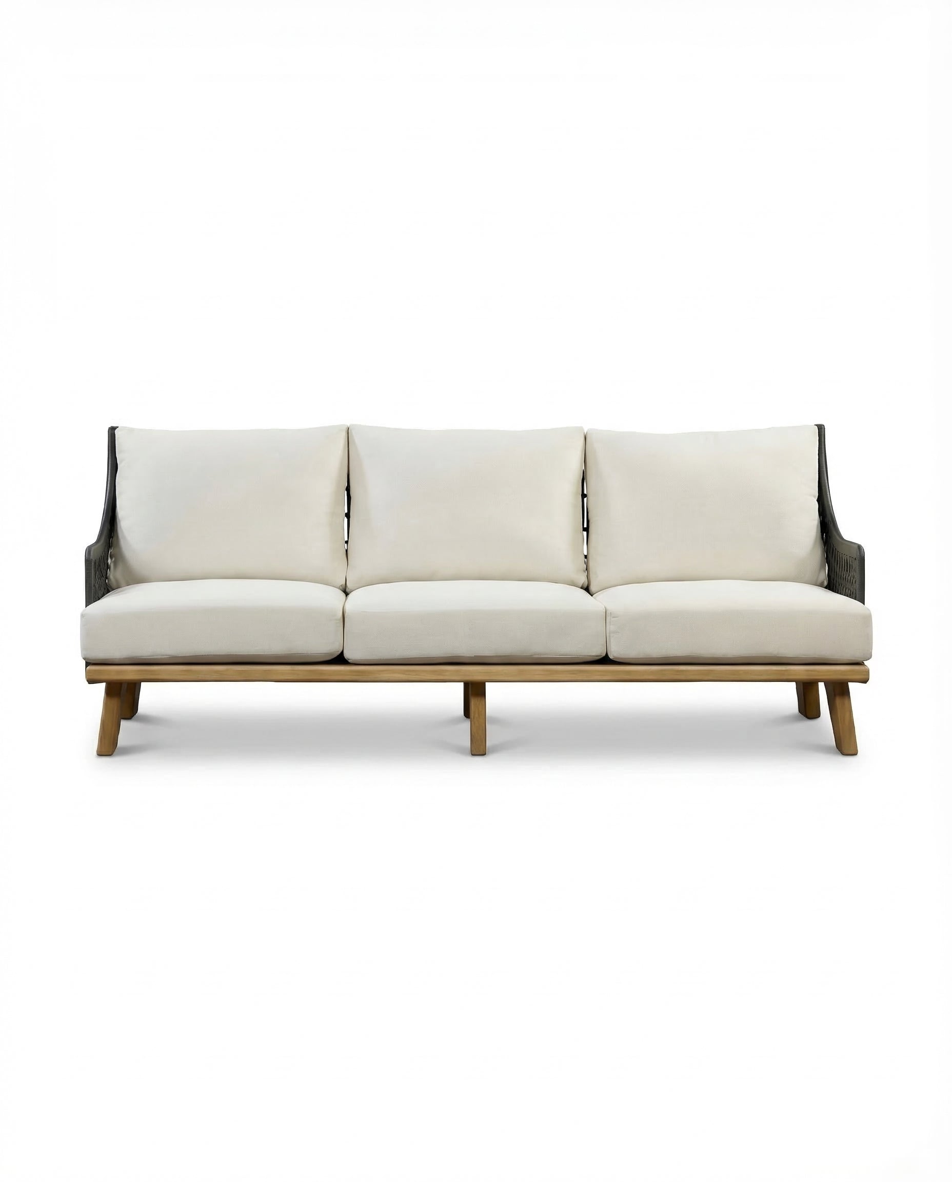 Cobana Wave Outdoor Black & Beige 3-Seater Sofa