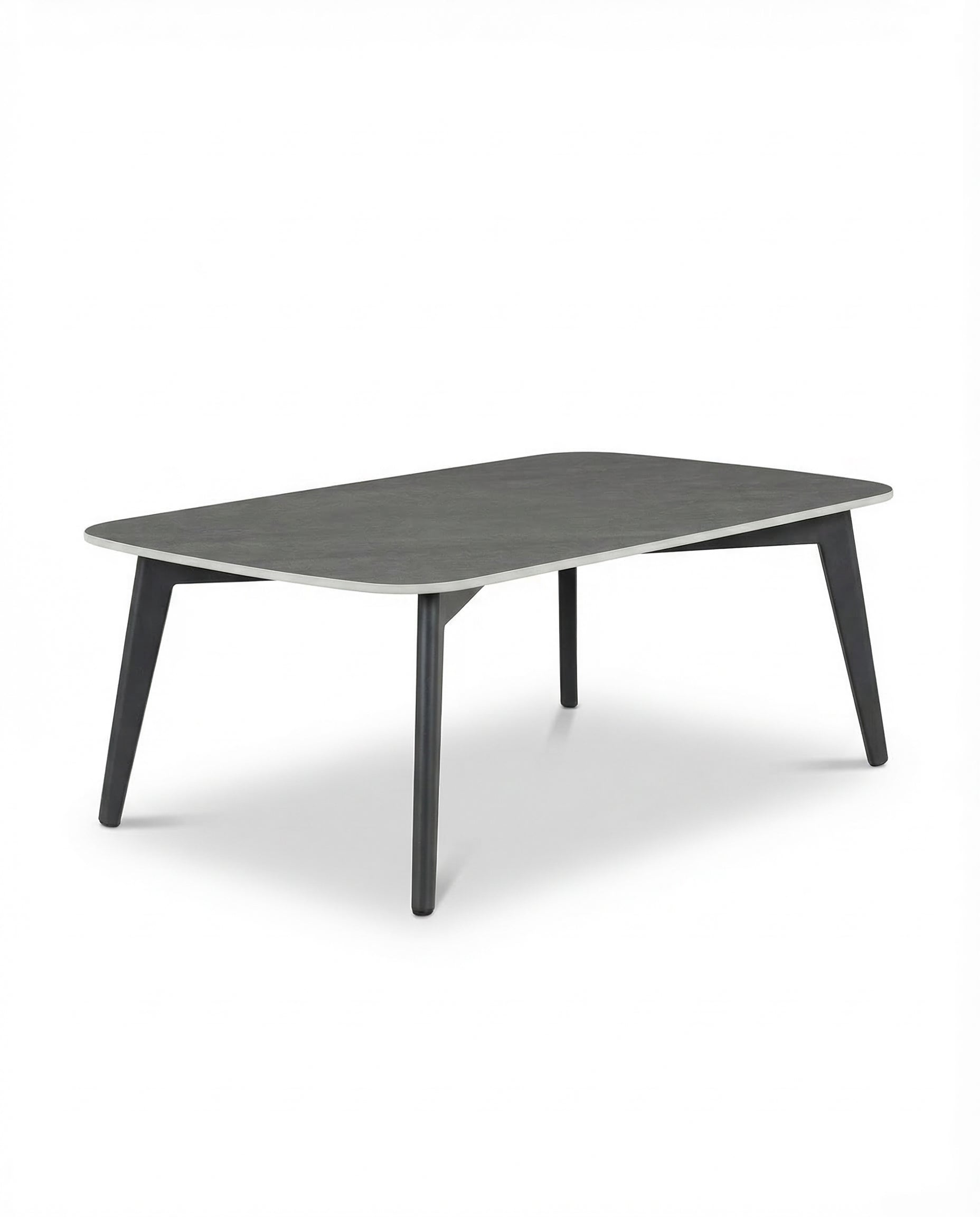 Nice Grey Outdoor Coffee Table With Black Legs