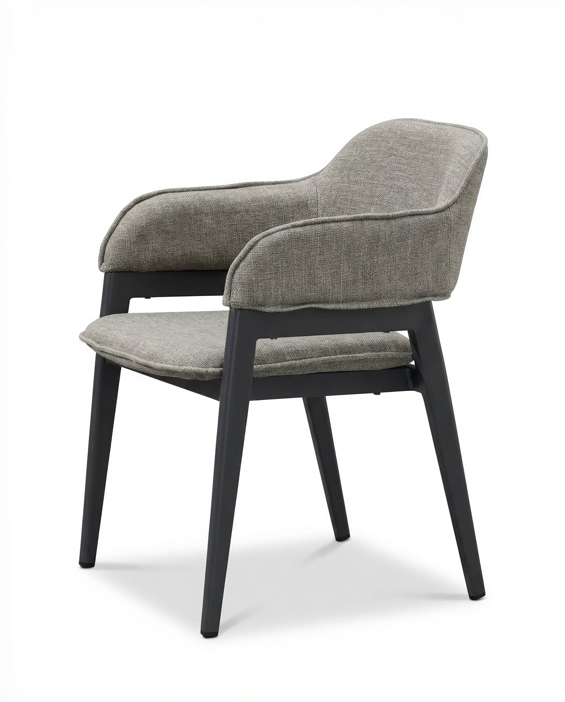 Nice Grey Outdoor Dining Chair With Black Legs