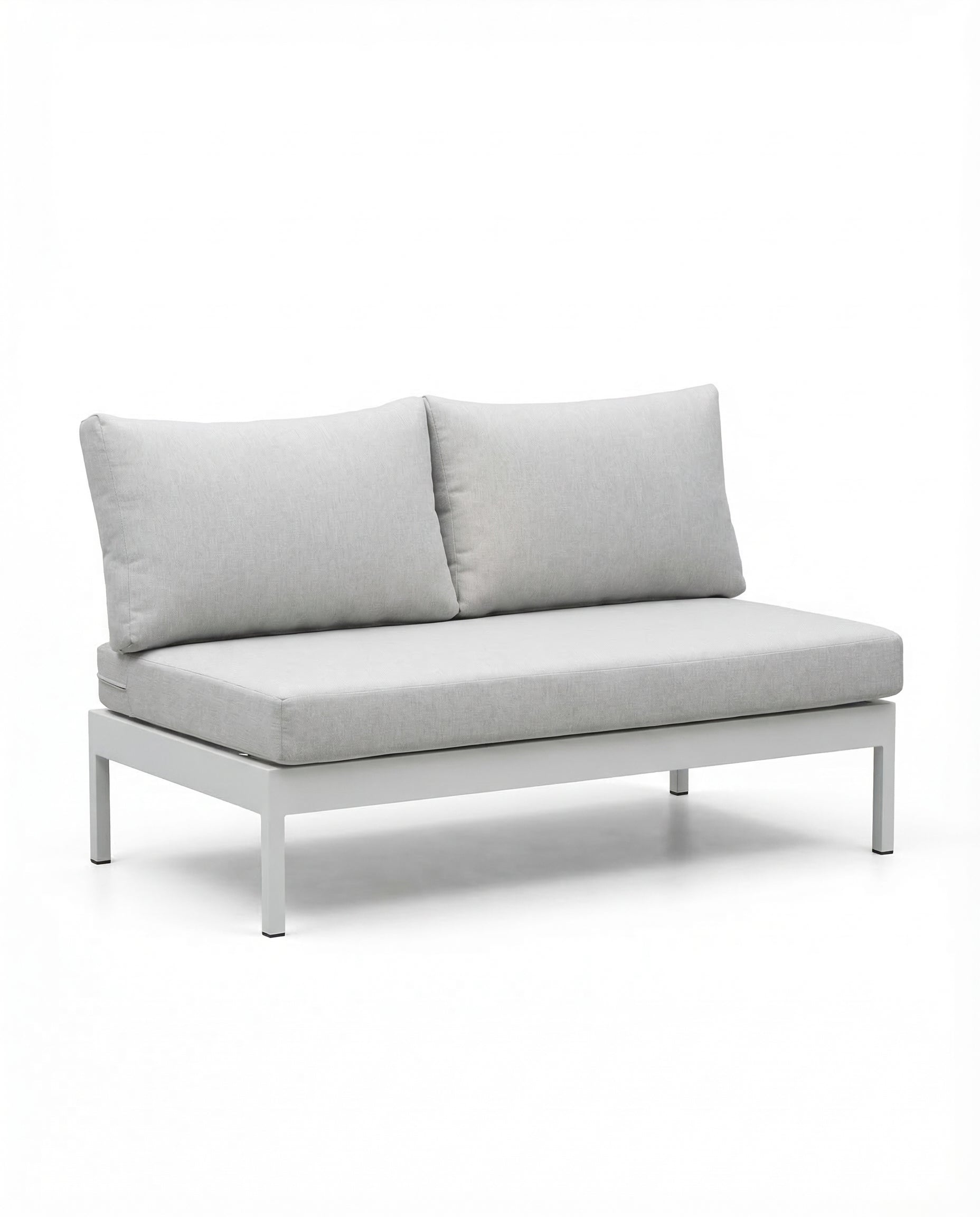Oslo Light Grey Outdoor 2-Seater Armless Sofa