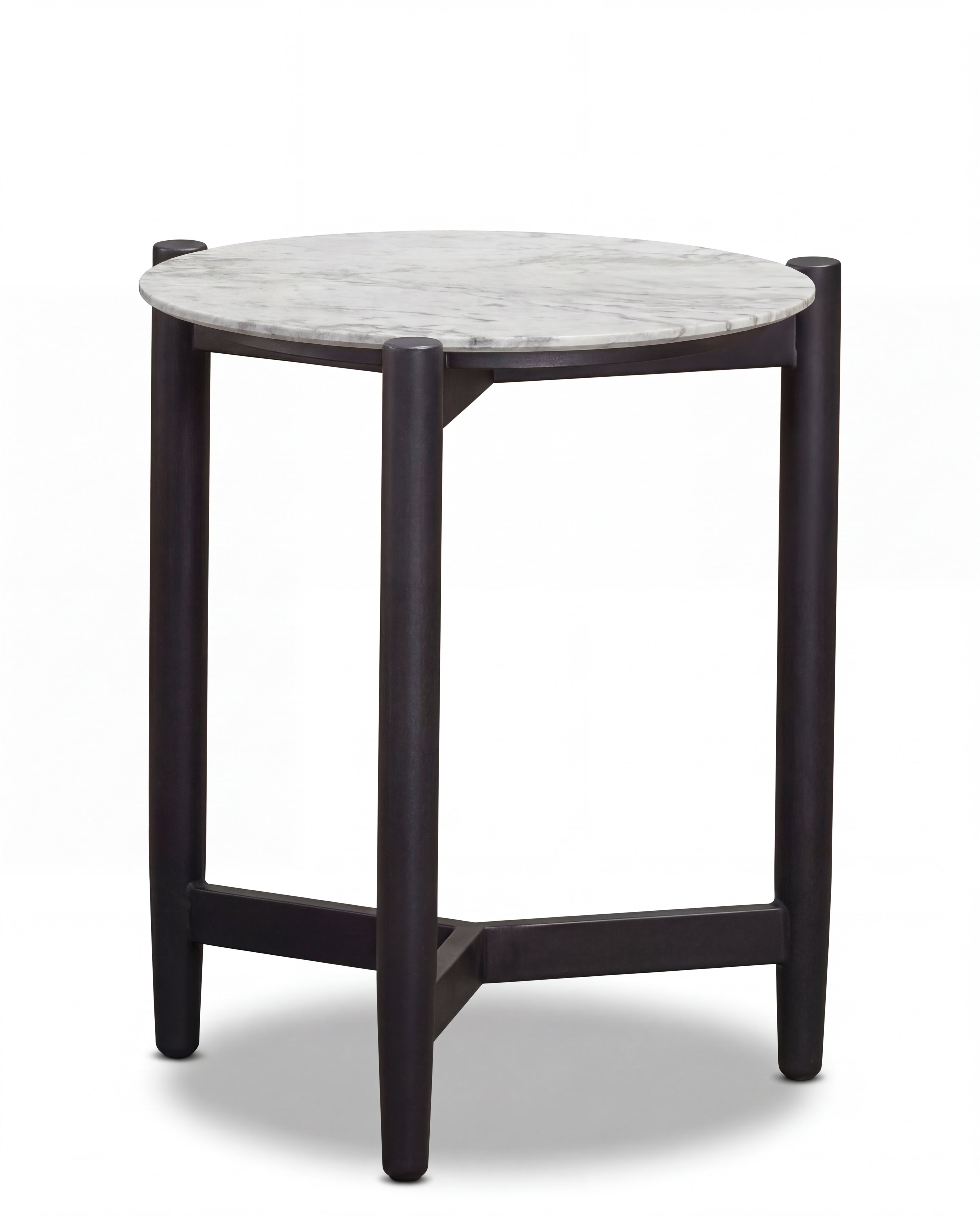 Hensen Black Legs Outdoor Side Table With Bianco Top