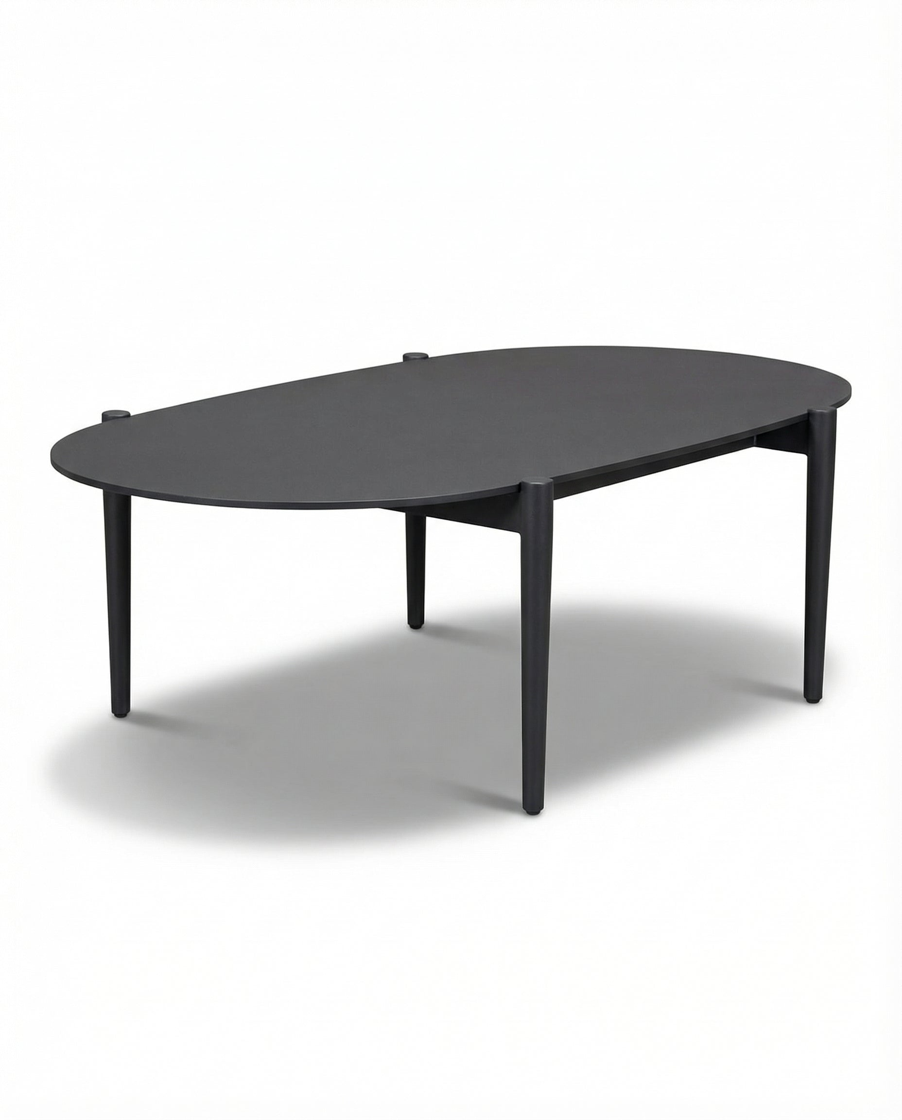 Auckland Black Wood Outdoor Oval Coffee Table