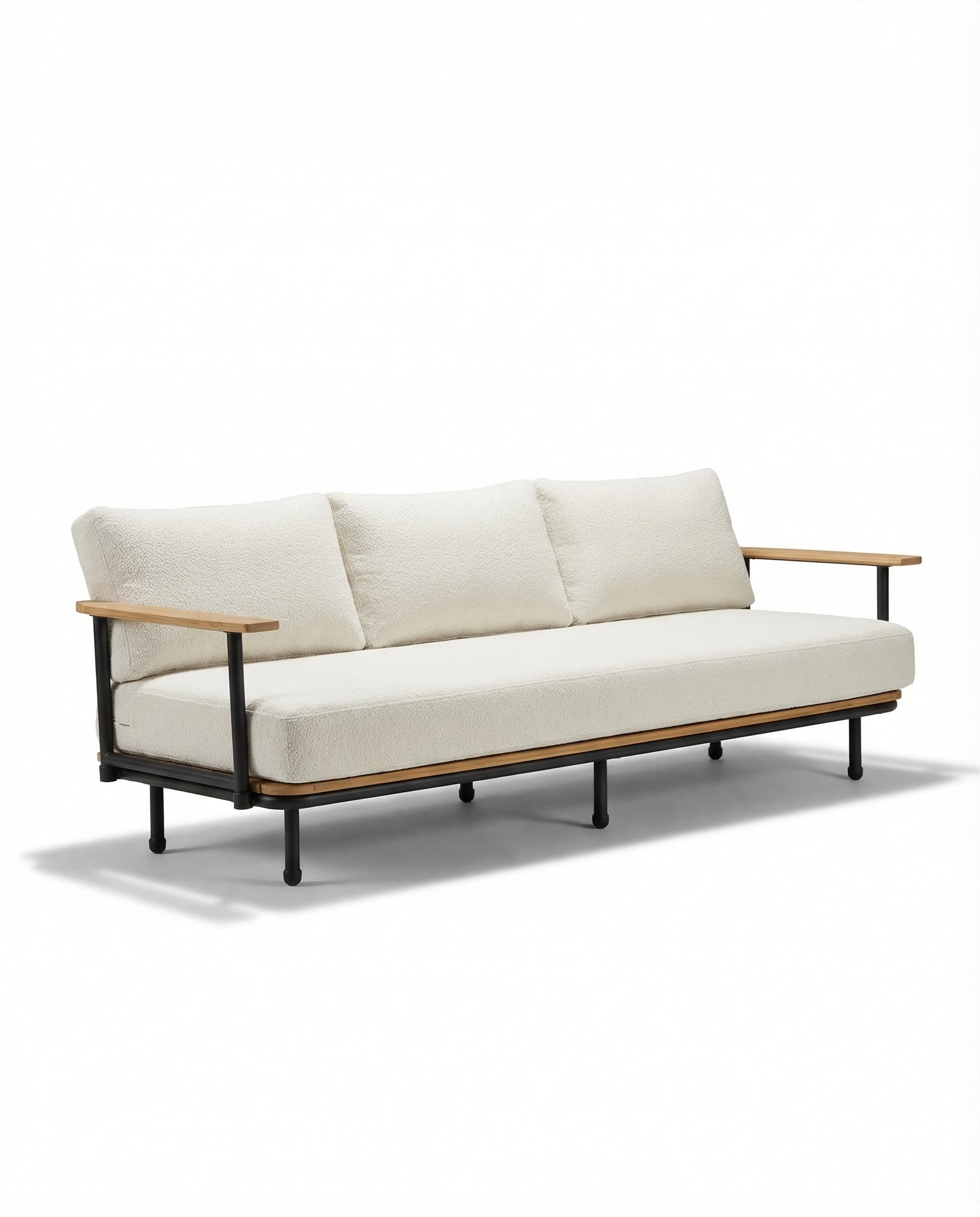 Warsaw Off-White Outdoor 3-Seater Lounge Sofa