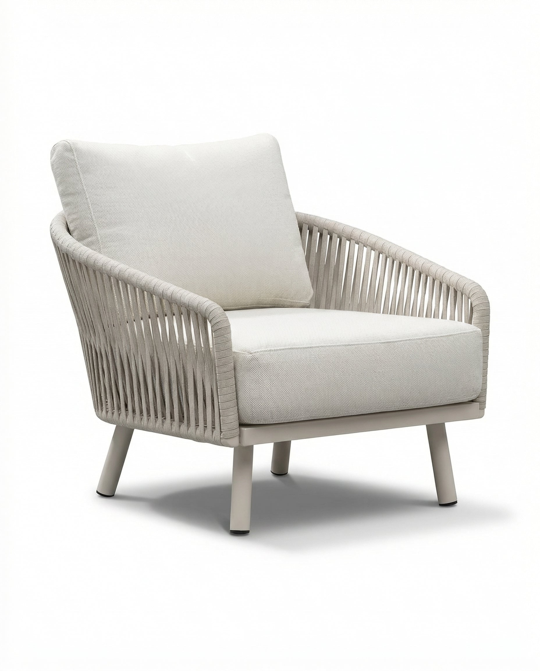 Gothenburg Off-White Outdoor Lounge Chair With Light Beige Legs