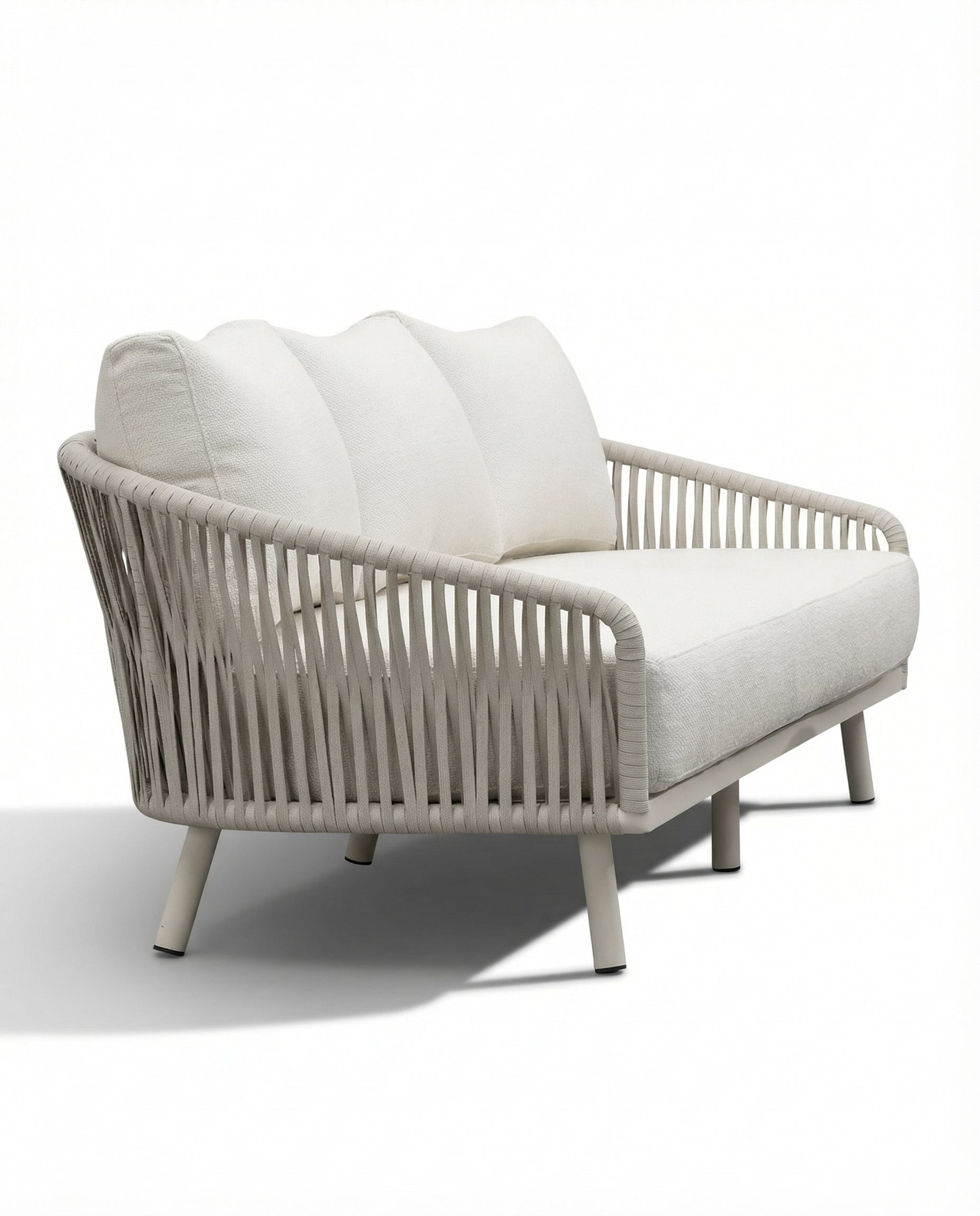 Gothenburg Off-White Outdoor 3-Seater Sofa With Light Beige Legs
