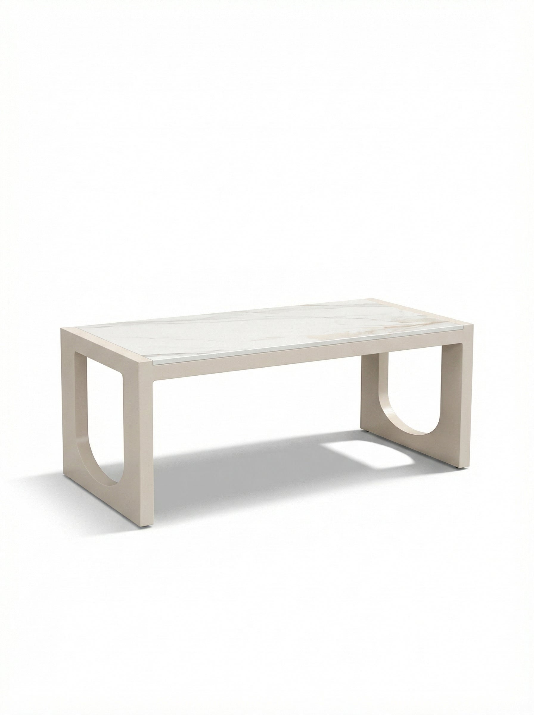 Seattle Beige Outdoor Coffee Table With White top