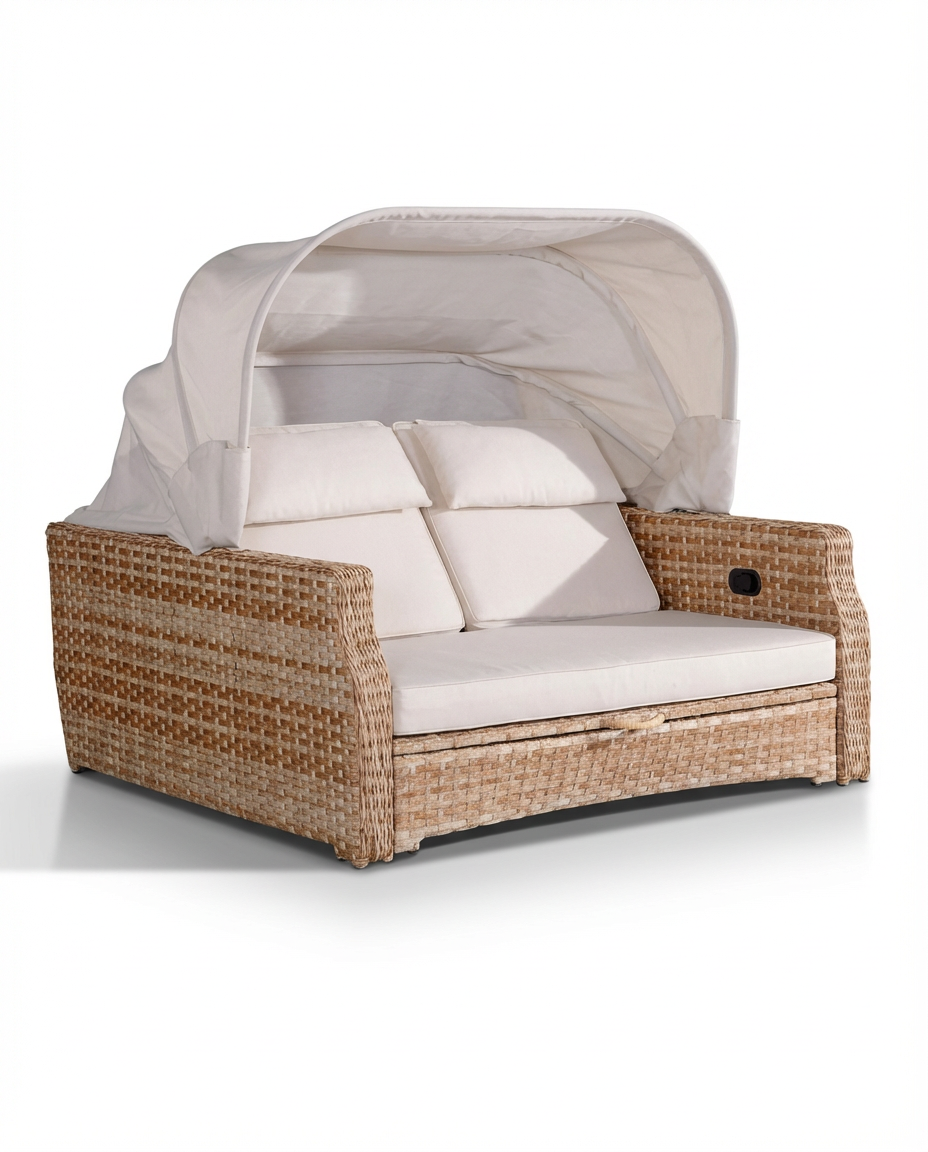 Shangrila Off-White Outdoor Woven Frame Daybed