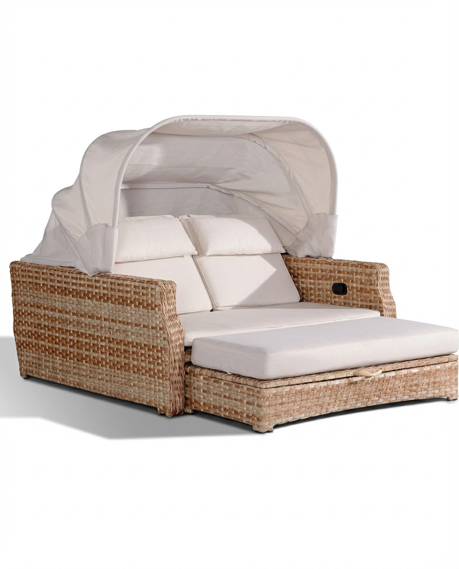 Shangrila Off-White Outdoor Woven Frame Daybed