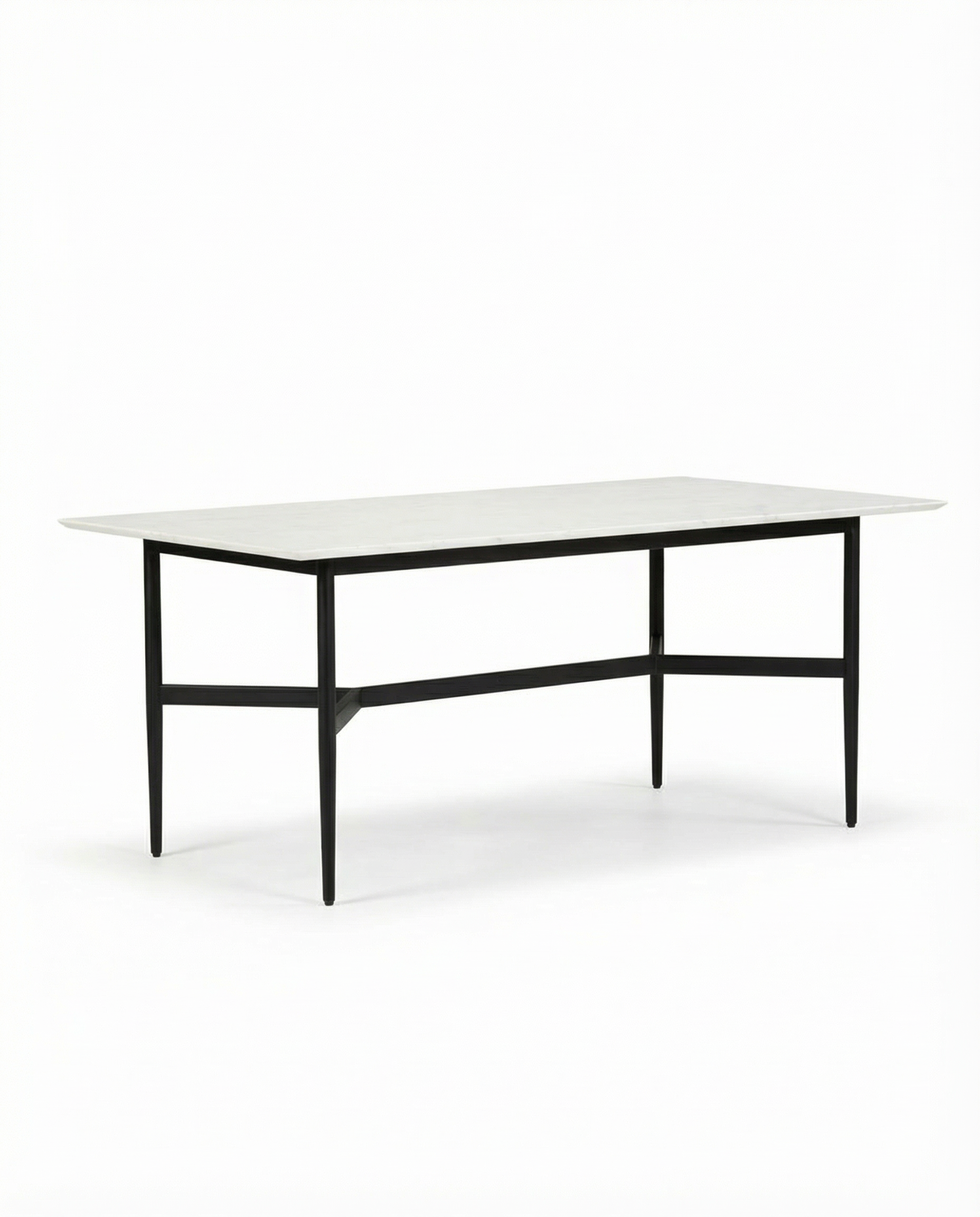 Hansen Black Outdoor Dining Table with Off-White Top