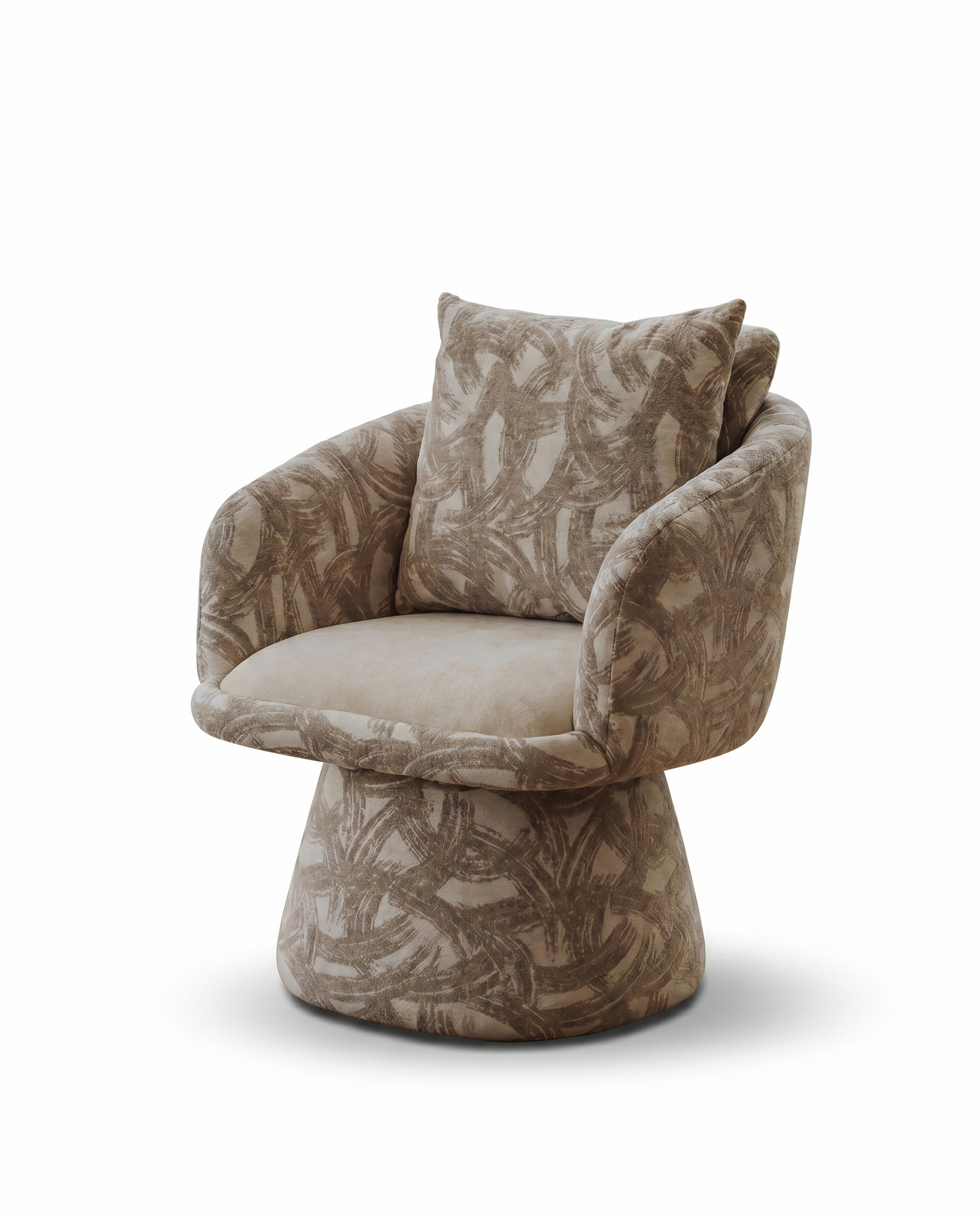 Alune Taupe Brushstroke Accent Chair